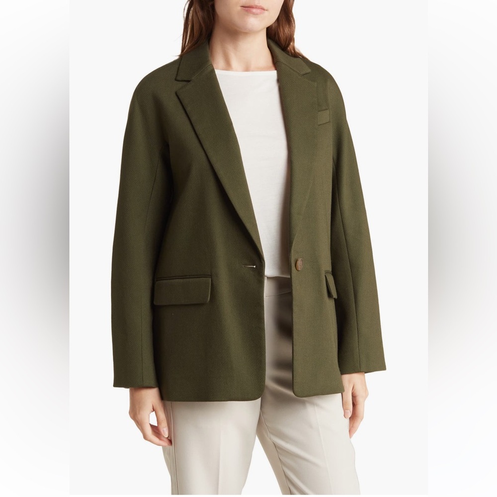 🍏NWT Vince Dark green olive cotton blazer jacket in size S